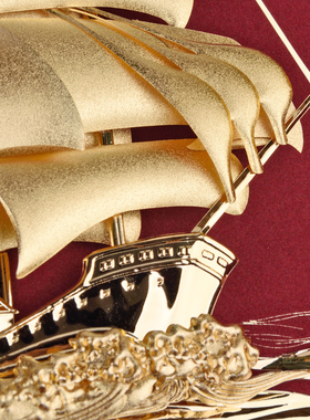 一帆风顺帆船乔迁新居入宅礼物办公室画摆件朋友同事客户升迁退休