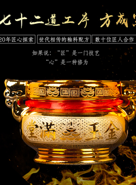 景德镇陶瓷大花瓶装饰摆件插花供佛花瓶黄色瓷瓶瓶子轻奢高档一对