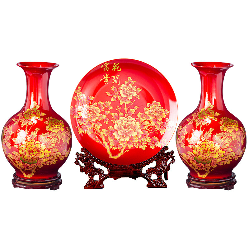 陶瓷花瓶家居装饰插花饰品客厅电视柜中式摆件中式高端大气上档次,淘宝优惠券,粉丝福利购,淘宝优惠卷