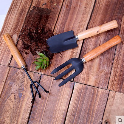 家庭养花工具种花园艺工具套装小铲子小耙子小铁锹三件套疏松土壤