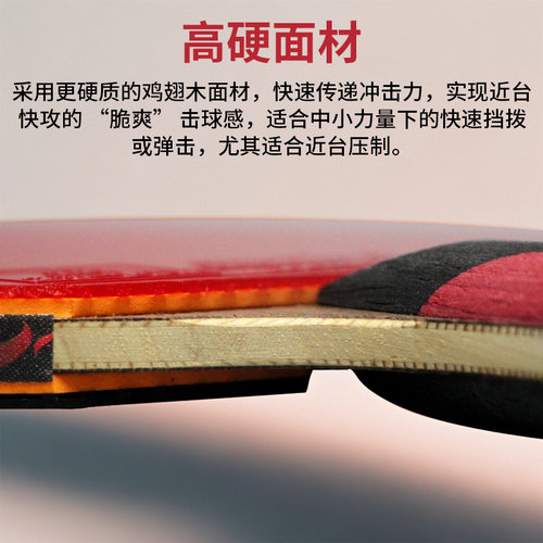 7A+双鱼乒乓球拍专业级单拍长短柄球拍兵乓球拍七星进攻横拍直拍 - 图2