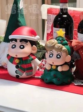 蜡笔小新圣诞限定手办桌面摆件