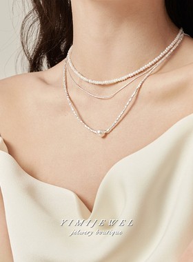 轻奢百搭碎银子珍珠项链