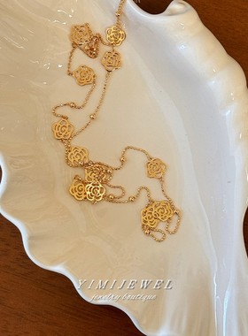 高级感具象化！山茶花毛衣链