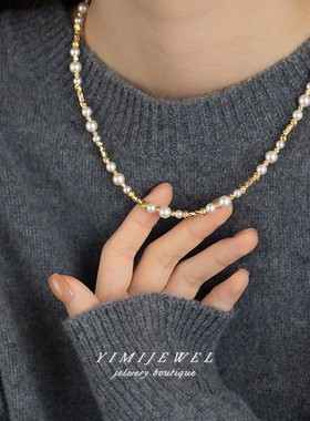 超闪~！满天星切花珍珠毛衣链