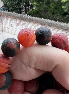 天然玛瑙手链男圆珠缠丝玛瑙