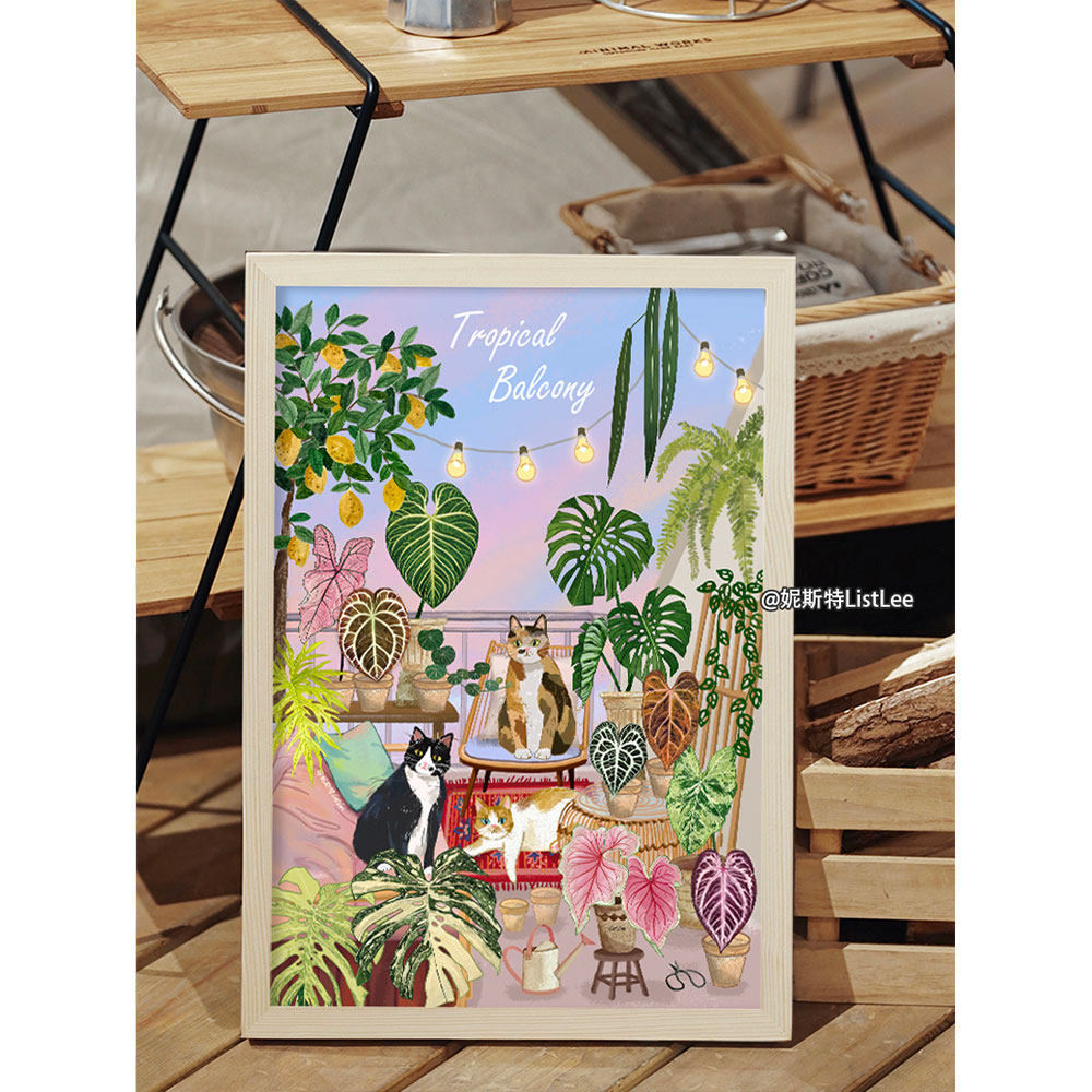 植烛常乐 - 原创INS风植物画客厅装饰画玄关沙发背景墙壁餐厅挂画