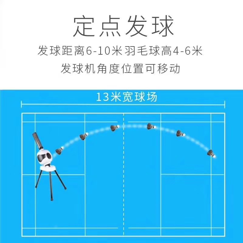 包邮充电定点羽毛球发球机家用教练羽球训陪练发球器挥拍步伐练习-图2