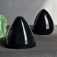 Obsidian top-yang jade ornaments flat bottom egg shape