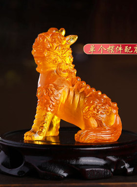 鸿兔谛听琉璃摆件2026