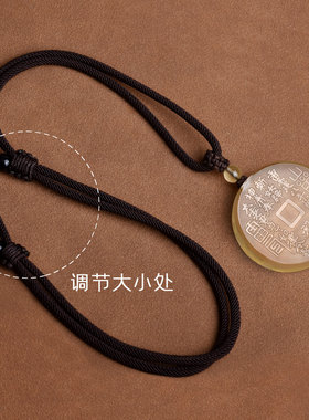 天然黄水晶山鬼花钱吊坠男女