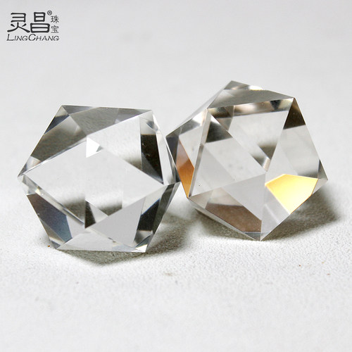 灵昌灵昌天然白水晶正二十20面体晶体透白手握吊坠挂件礼物摆件 - 图3