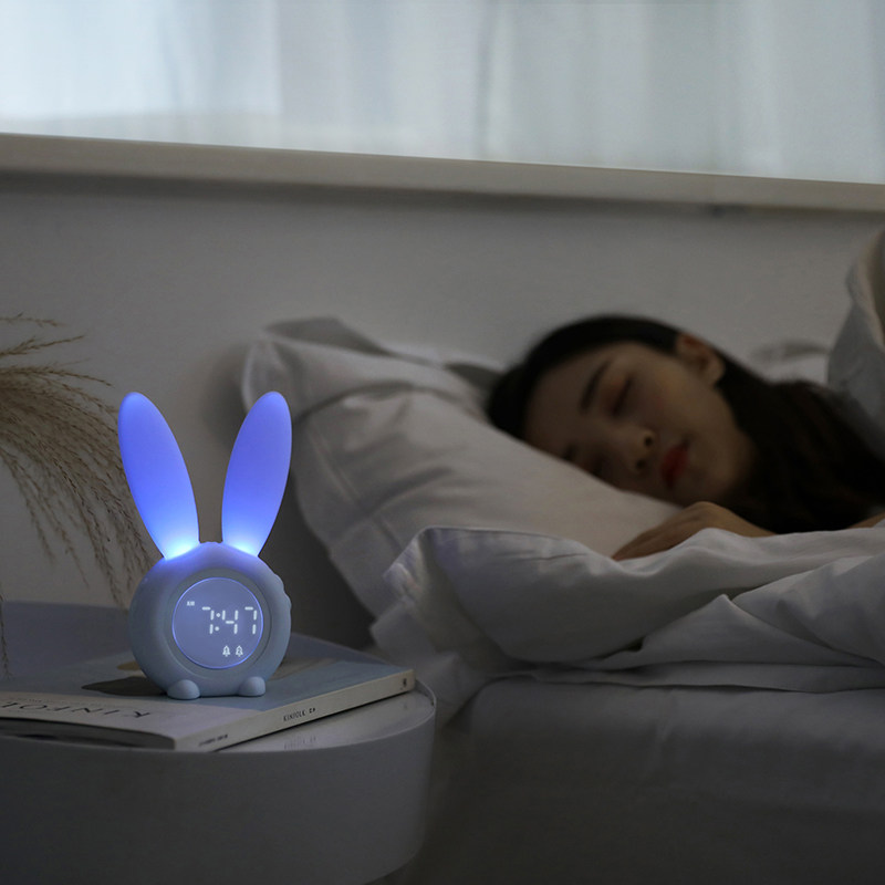 智能会说话兔子小闹钟女可爱床头 联购家居闹钟/投影钟