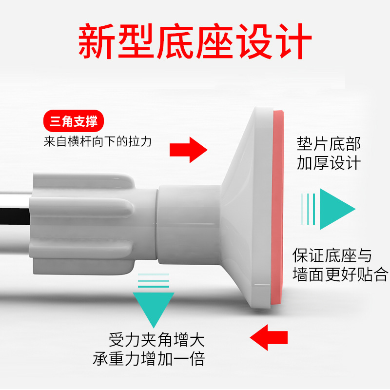 免打孔伸缩杆卧室窗帘杆晾衣杆卫生间浴帘杆晾衣架升缩撑杆子衣柜-图2