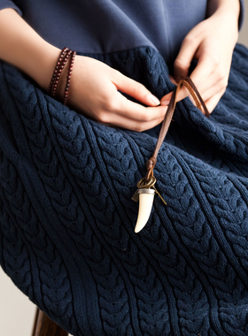 树脂象牙吊坠情侣可调节项链