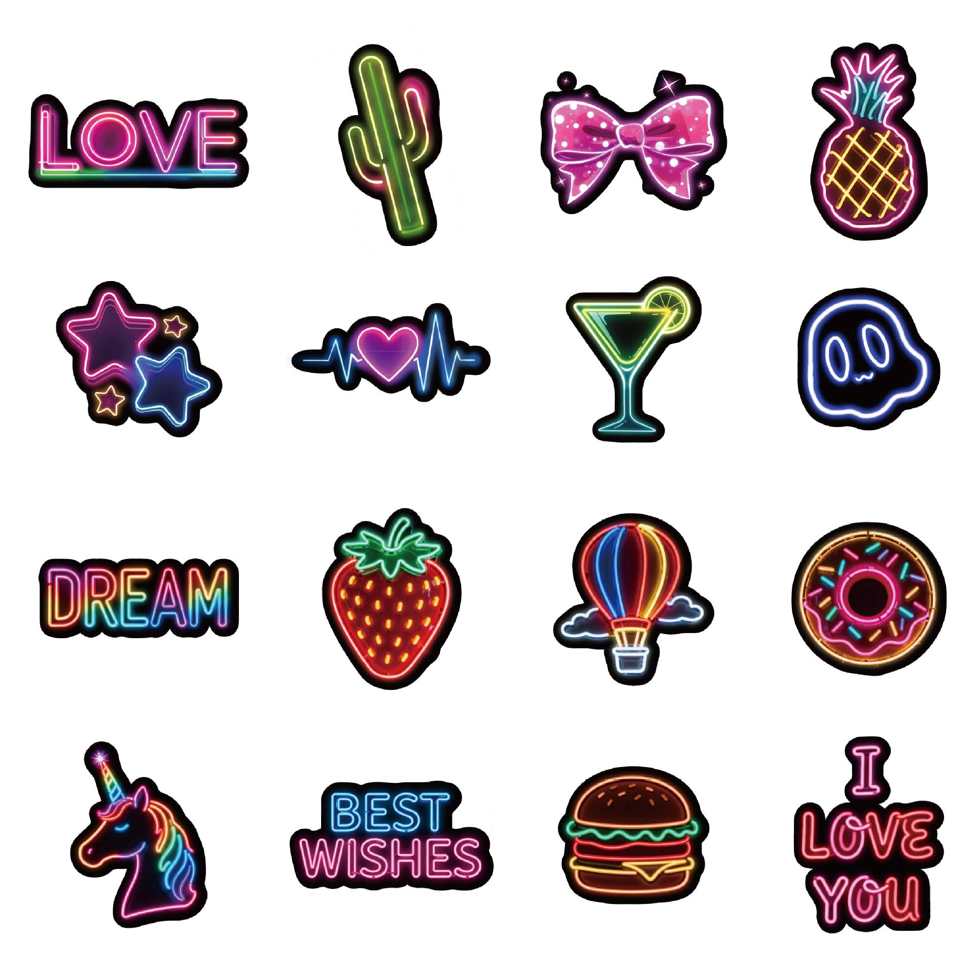 Neon stickers, colorful personalized creative handbook stickers