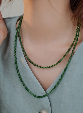 简约轻奢新中式复古绿玉髓项链