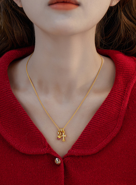 粉色送过肖邦新年氛围感项链