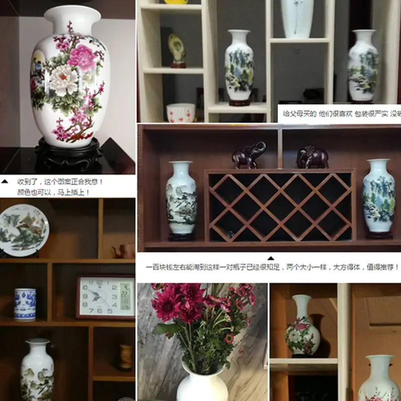 景德镇陶瓷器仿古青花瓷大花瓶摆件客厅富贵竹插花家居工艺装饰品,淘宝优惠券,粉丝福利购,淘宝优惠卷