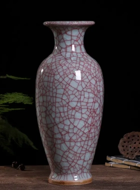 陶瓷花瓶摆件钧瓷裂釉开片