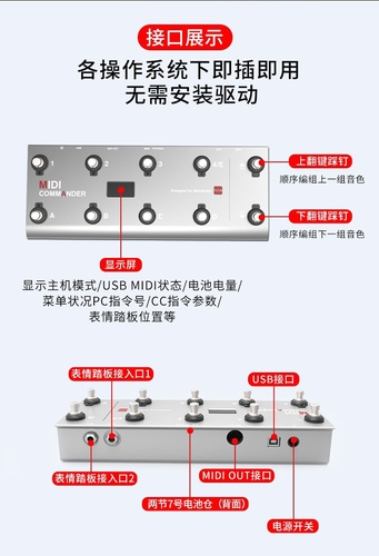 TSMIDICommanderMIDI控制器KPAAXEBiasJamUp软件效果器