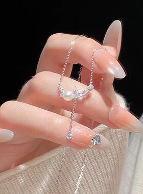 淡水珠珠蝴蝶项链女款2026新款