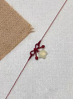 冰透小星星蝴蝶结编织项链