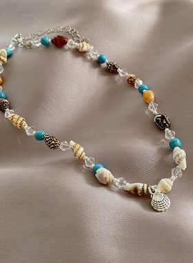 海边度假串珠贝壳项链