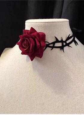 甜酷辣妹风荆棘玫瑰项圈女