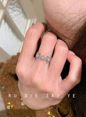 复古镂空蕾丝花朵戒指女款轻奢