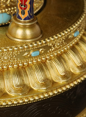 慧宝黄铜电动民族风桌面摆件轮桶