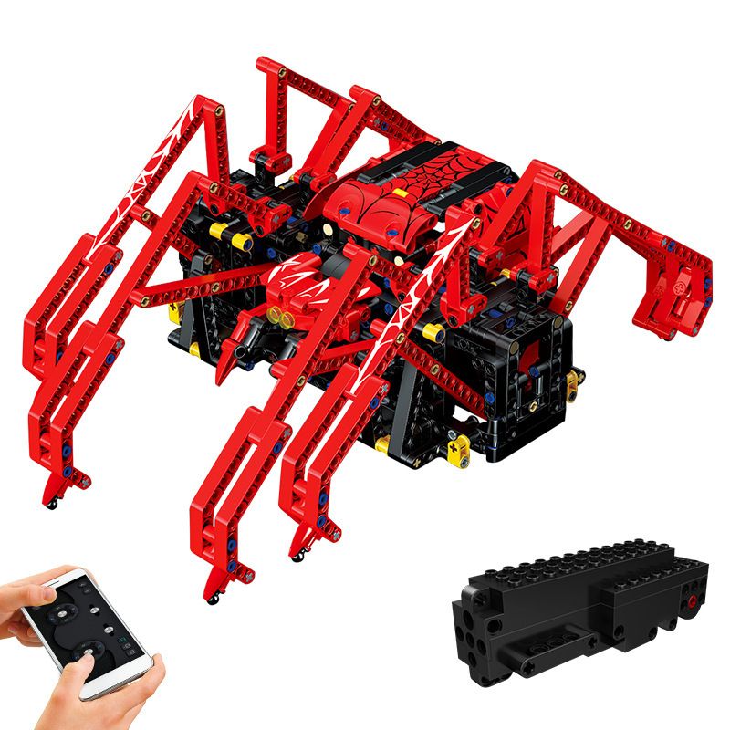 中国积木宇星模王科技机械组红蜘蛛遥控APP儿童拼装玩具模型15053 - 图3