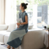 Ma Lin văn chương gốc cotton và vải lanh nữ 2019 hè mới tie-dyed linen thả cổ áo nhẹ Trung Quốc - váy đầm đầm body dự tiệc váy đầm