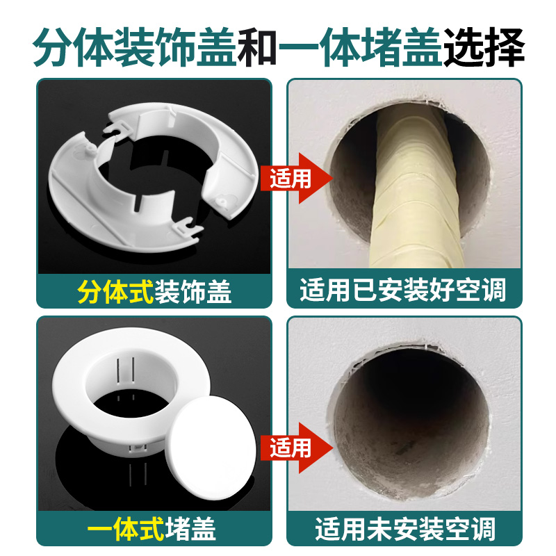 空调孔装饰盖洞口堵塞密封遮挡盖管道封堵盖子空调管遮丑盖墙洞盖 - 图1