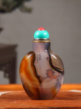 玛瑙鼻烟壶小容器名家作品吊坠