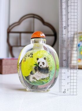 衡水非遗手绘内画鼻烟壶熊猫图创意商务礼品收藏外事好礼送礼佳品