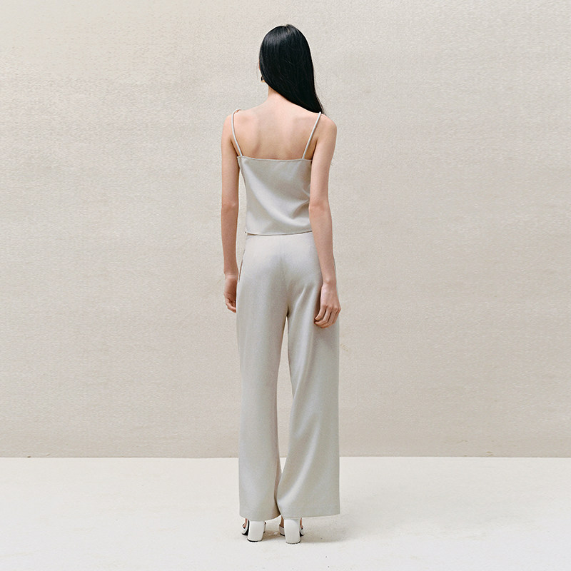 INSPIRE&amp;STORIES春季新款女士米色可调节系带阔腿休闲长裤,淘宝优惠券,粉丝福利购,淘宝优惠卷