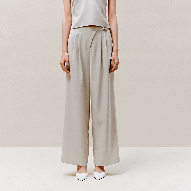 INSPIRE&amp;STORIES春季新款女士米色可调节系带阔腿休闲长裤,淘宝优惠券,粉丝福利购,淘宝优惠卷