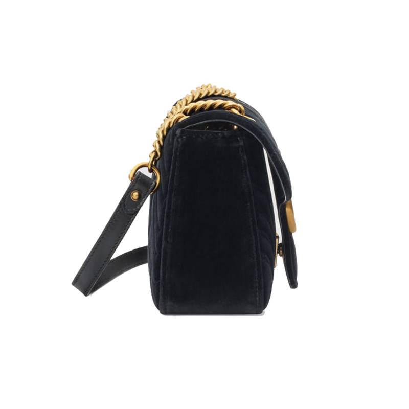 gucci /古驰女士丝绒双g链条包 银泰百货精品女士包袋