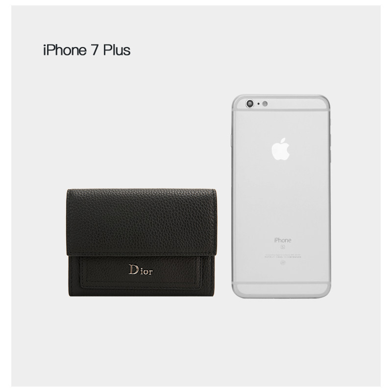dior homme黑色牛皮材质金属零钱包 银泰百货精品钱包