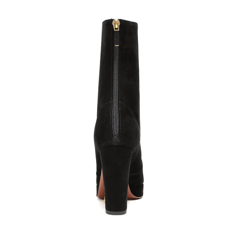 dior /迪奥女士黑色绒面皮革短靴 银泰百货精品时装靴