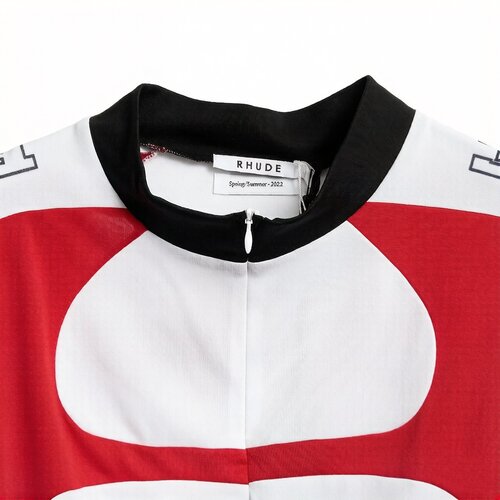 rhude美式复古赛车风字母图案辣妹短款T恤银泰百货 301596-图1