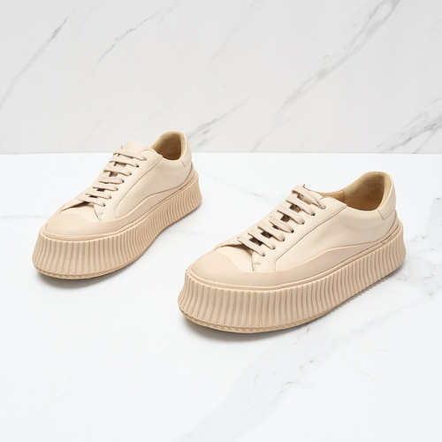JIL SANDER 日常休闲女士羊皮经典洗涤饼干鞋银泰百货精品 301596 - 图1