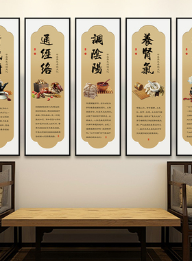 中医养生馆四季文化墙装饰画