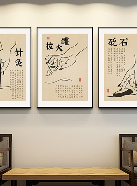 中医养生馆中医诊室文化墙挂画