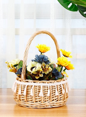 柳条花篮，伴手礼客厅花园水果篮
