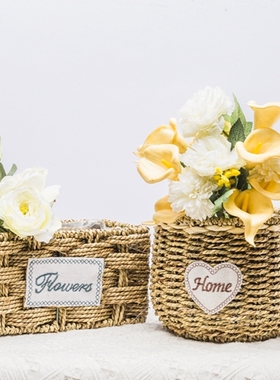 海草绿植花盆纯手工田园任何场景