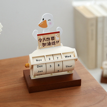 Small days dont turn up the 2024 refueling duck wheel Perpetual Calendar Lovely Creative Desk Calendar Countdown Calendar Pendulum