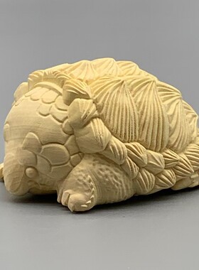 大叶黄杨木雕刻穿山甲款摆件摆饰工艺品规格60×45×35手把件装饰