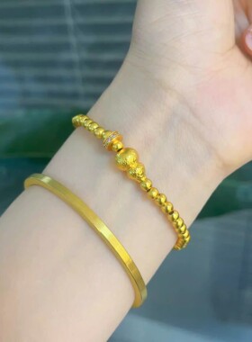 520礼物黄金色葫芦金珠手链